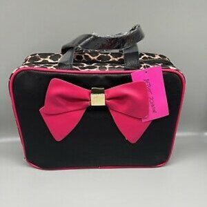 Betsey Johnson Leopard Print Weekender Cosmetics Bag